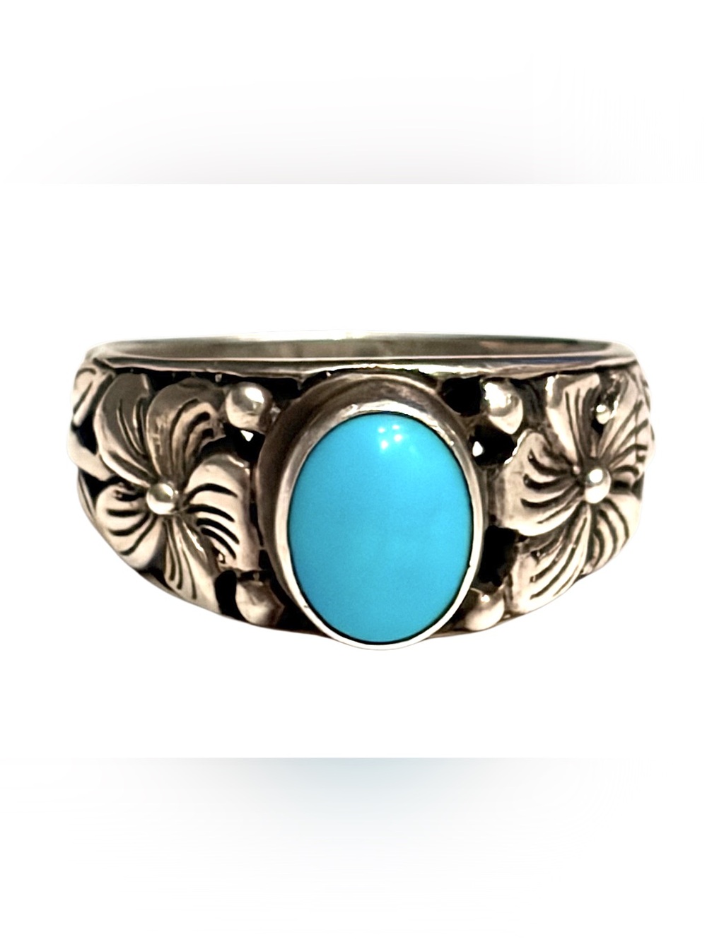 Vintage Sleeping Beauty Turquoise Ring Sterling Silver 925